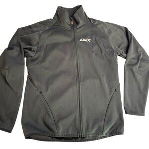SWIX Black Jacket Full Zip.  Size Women's Medium Ski Snowboard Alpine Chic